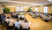 Blick in die Sitzung des Kreuzlinger Gemeinderates vom 14. Juni 2018. Die 40 Sitze werden am 31. März neu zugeteilt. (Bild: Reto Martin)