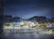 Und so soll der Bereich Marktplatz/Bohl bei Nacht aussehen. (Visualisierung: pd)