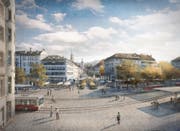 So sehen die Verantwortlichen des Siegerprojektes die Zukunft von Marktplatz und Bohl. (Visualisierung: pd)