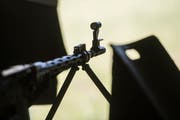 Ein Sturmgewehr 57 in einem 300-Meter-Schiessstand. (Bild: Benjamin Manser)