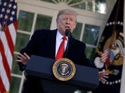 US-Präsident Donald Trump bei der Ankündigung des vorläufigen Endes der Haushaltssperre am Freitag im Rosengarten des Weissen Hauses. (Bild: KEYSTONE/AP/EVAN VUCCI)