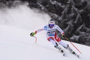 Ist derzeit sehr schnell in den Trainings: Corinne Suter. (Bild: Philipp Guelland/EPA (Garmisch-Partenkirchen, 25. Januar 2018))