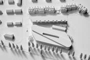 Die Visualisierung zeigt die Dimensionen des geplanten Twerenbold-Projekts aus nördlicher Sicht. (Bild: Architektur Strut/PD)