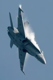 Ein F/A-18-Kampfjet der Schweizer Luftwaffe. (KEYSTONE/Dominic Favre)