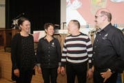 Von rechts: Marino Bosoppi, Daniel Guillet, Präsidentin Claudia Käslin und Mirjam Würsch. (Bild: Marion Wannemacher (Stans, 24. Januar 2019))