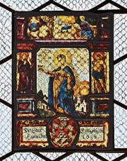 Scheibe der Steuer Gangolfswil in der Kirche St. Wendelin in Holzhäusern. (Bild: Andreas Faessler)