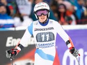 Michelle Gisin mit kritischem Blick nach ihrem Ausscheiden beim Weltcup-Super-G in Garmisch-Partenkirchen (Bild: KEYSTONE/EPA/LUKAS BARTH-TUTTAS)