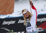 Zufrieden nach ihrem dritten Platz: Lara Gut-Behrami. (Bild: Stephan Jansen/Keystone, Garmisch-Patenkirchen, 26. Januar 2019)
