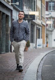 Simon Vogel, Präsident der Jungen Grünen Thurgau, in der Frauenfelder Altstadt. (Bild: Reto Martin)