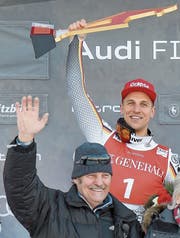 Vater und Sohn: Josef «Sepp» und Josef «Pepi» Ferstl. (Bild: Herbert Neubauer/Keystone, Kitzbühel, 27. Januar 2019)