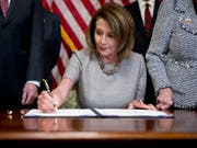 Die Vorsitzende des US-Repräsentantenhauses, die Demokratin Nancy Pelosi. (Bild: KEYSTONE/AP/ANDREW HARNIK)