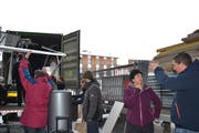 Der Container wird gefüllt.