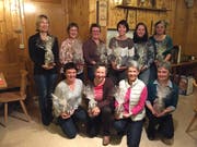 Die fleissigsten Turnerinnen: (hinten, v.l.) Sonja Jauch, Judith Müller, Hildi Wyrsch, Sonja Schuler, Anita Furger, Rita Ebnöter; (vorne, v.l.): Vreni Püntener, Ursi Wyrsch, Heidi Walker und Theres Rickli. (Bild: PD)