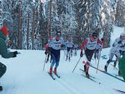 Cyril Fähndrich unterwegs auf dem Weg zu Bronze, 0,9 Kilometer vor dem Ziel beisst er auf die Zähne. (Bild: Edi Zihlmann (Lahti, 24. Januar 2019)