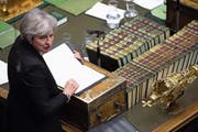 Theresa May bei ihrer Rede vor dem britischen Unterhaus. (Bild: Jessica Taylor/AP (London))