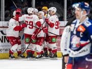 Ausgleich 29 Sekunden vor Schluss, Siegtor in der Verlängerung: Lausanne jubelt im Hallenstadion (Bild: KEYSTONE/ENNIO LEANZA)