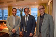 Der neue Vizepräsident Peter Knöpfel, Präsident Stephan Sutter und der scheidende Erich Haas. (Bild: Karin Erni)