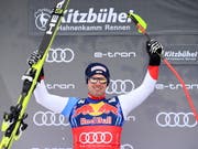 So würde Beat Feuz gerne auch in Are jubeln (Bild: KEYSTONE/EPA/CHRISTIAN BRUNA)