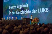 An der letztjährigen GV in der Messehalle war bereits die Rede von einem Rekordergebnis. (Bild: Pius Amrein (Luzern, 16. April 2018))