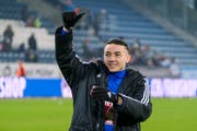 Ruben Vargas freut sich nach dem Sieg über St. Gallen zum Abschluss der Vorrunde. (Bild: Martin Meienberger/Freshfocus (Luzern, 16. Dezember 2018))