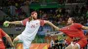 1,96 m gross, 98 kg schwer, 31-jährig: Dänemarks Starspieler Mikkel Hansen. (Bild: Matthias Schrader/keystone (Rio de Janeiro, 19. August 201)