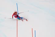 Die Schweizer Skirennfahrerin Michelle Gisin ist wohl die letzte Olympiasiegerin in der Kombination. Die Engelbergerin gewann Gold in Pyeongchang 2018. Bild: Jean-Christophe Bott/KEY