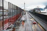 Die Baustelle der Lärmschutzgalerie vor rund zehn Jahren. (Bild: Pius Amrein (12. Dezember 2008))