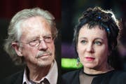 Peter Handke, Preisträger für 2019, und Olga Torkarczuk, Preisträgerin für 2018. (Bilder: Keystone/ Imago Images)