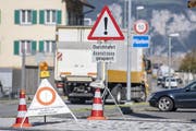 Die Axenstrasse ist derzeit für jeglichen Verkehr gesperrt. (Bild: Urs Flüeler/Keystone, 3. Oktober 2019)