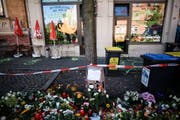 Tatort und Gedenkort zugleich. Der Dönerladen in Halle, wo eines der Opfer verstarb. (Bild: Keystone)
