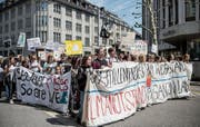 Seit Dezember demonstrieren Jugendliche in St.Gallen regelmässig für eine griffigere Klimapolitik. (Bild: Adriana Ortiz Cardozo, 24. Mai 2019)