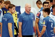 Marko Klok (Mitte) coacht auch in der Saison 2019/20 eine internationale Amriswiler Equipe. (Bild: Mario Gaccioli, Amriswil, 21. September 2019)