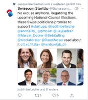 Der Swisscom-Tweet des Anstosses. (Screenshot: CH Media)