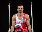 Pablo Brägger im Mehrkampf-Final an den Ringen (Bild: KEYSTONE/EPA/DANIEL KOPATSCH)
