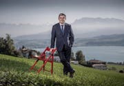 «Hier kann ich auftanken – und bei gutem Wetter zum Napf schauen»: Franz Grüter am Eichberg. (Bild: Pius Amrein, Eich, 23. September 2019)