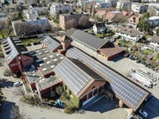 Aus der Vogelpersepktive: das Areal der Werkbetriebe Frauenfeld. (Bild: Reto Martin)