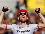 Bauke Mollema jubelt über einen Sieg (Bild: KEYSTONE/AP/PETER DEJONG)