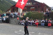 Sennenvater Sepp Planzer machte beim «Fääntlä» eine gute Gattung. Bild: Paul Gwerder (Bürglen, 13. Oktober 2019)