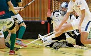 Goalie Daniel Mück ist gegen Wiler-Ersigen bester Zuger Spieler. Bild: Stefan Kaiser (Zug, 13. Oktober 2019)