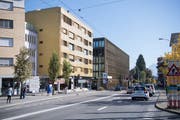 So sieht es heute aus: Das Haus in der Mitte folgte auf die «Linde». Bild: Nadia Schärli (Kriens, 14. Oktober 2019)