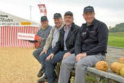 Die vier Heinzen Schadegg, Nater, Schläpfer und Wegmüller freuen sich auf das erste Heinzentreffen im Festzelt zwischen Weinfelden und Märstetten. (Bild: Mario Testa)