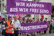 Frauenstreik am 14. Juni in der Stadt St.Gallen. (Bild: Adriana Ortiz Cardozo)