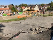 Unterhalb der Stockenstrasse baut die Uze AG drei Mehrfamilienhäuser. (Bilder: Andrea Häusler)