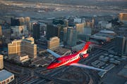 Ein PC-24-Jet über Las Vegas. (Bild: Pilatus Aircraft Ltd)