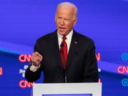 «Der korrupteste Präsident in der Geschichte des Landes»: Der demokratische Präsidentschaftsbewerber und frühere Vizepräsident Joe Biden bei der TV-Debatte in Ohio über Amtsinhaber Donald Trump. (Bild: KEYSTONE/AP/JOHN MINCHILLO)
