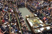 Das House of Commons. Das Bild vergrössert sich durch Anklicken. (Bild: Keystone)