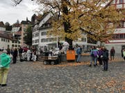 Die Klimastreikenden demonstrierten am Freitag auf dem Gallusplatz. (Bild: Miguel Lo Bartolo)