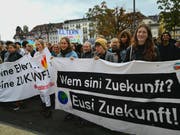 Die Streikenden in der Stadt Luzern. (Bild: PD)