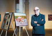 Der Luzerner Künstler Giorgio Avanti in seiner Ausstellung in der Kornschütte Luzern. Bild: Jakob Ineichen (Luzern, 15. Oktober 2019)