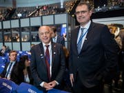 Bundespräsident Maurer und Nationalbank-Chef Jordan nahmen an der Plenarsitzung der IWF-Jahrestagung in Washington teil. (Bild vom 18. Oktober) (Bild: KEYSTONE/EPA/ERIK S. LESSER)